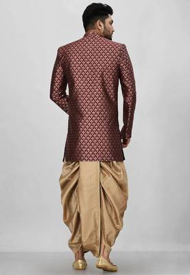 Mahroon anghrakha pattern work indo western 4