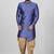 Royal blue anghrakha pattern work indo western