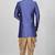 Royal blue anghrakha pattern work indo western
