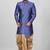 Royal blue anghrakha pattern work indo western