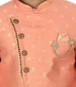 Peach anghrakha pattern work indo western