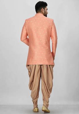 Peach anghrakha pattern work indo western 4