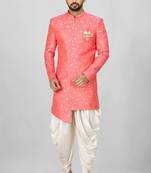 Pink anghrakha pattern work indo western