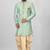 Sea green anghrakha pattern work indo western
