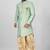 Sea green anghrakha pattern work indo western