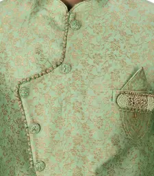 Green anghrakha pattern work indo western