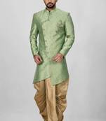 Green anghrakha pattern work indo western