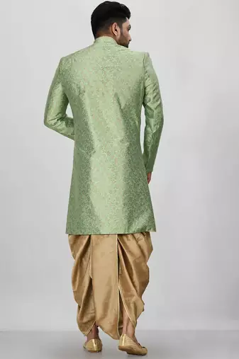 Green anghrakha pattern work indo western