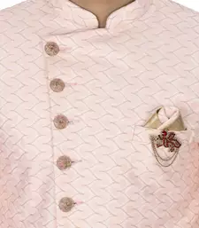 Light pink anghrakha pattern work indo western