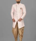 Light pink anghrakha pattern work indo western