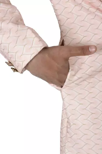 Light pink anghrakha pattern work indo western