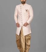 Light pink anghrakha pattern work indo western