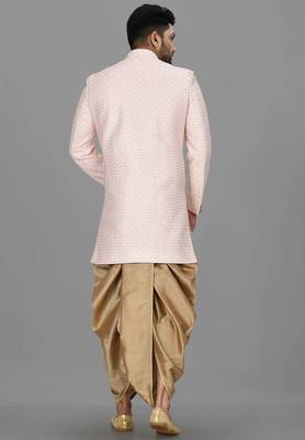 Light pink anghrakha pattern work indo western 5