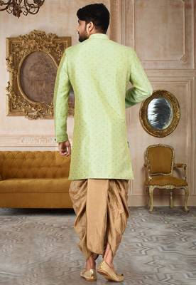 Green anghrakha pattern work indo western 2