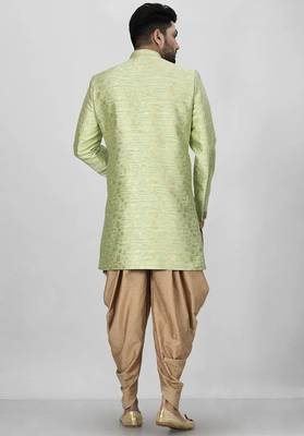 Gold green anghrakha pattern work indo western 5