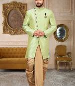 Green anghrakha pattern work indo western