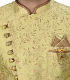 Green anghrakha pattern work indo western