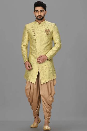 Green anghrakha pattern work indo western