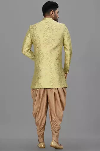 Green anghrakha pattern work indo western