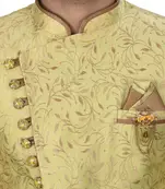 Green anghrakha pattern work indo western