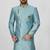 Sky blue anghrakha pattern work indo western