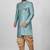 Sky blue anghrakha pattern work indo western