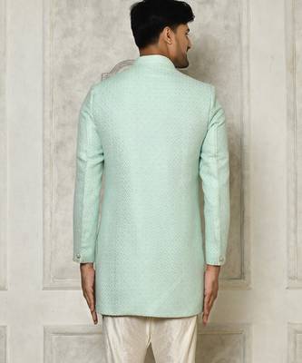 Mintgreen anghrakha pattern work indo western 5