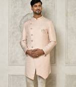 Rose gold anghrakha pattern work indo western