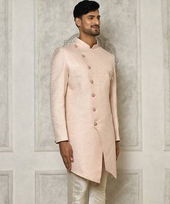 Rose gold anghrakha pattern work indo western 2