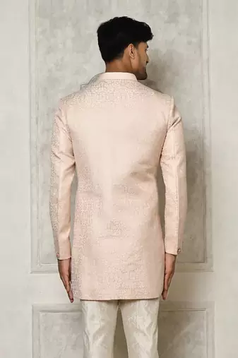 Rose gold anghrakha pattern work indo western