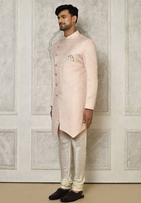 Rose gold anghrakha pattern work indo western 2