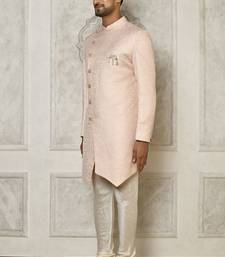 Rose gold anghrakha pattern work indo western