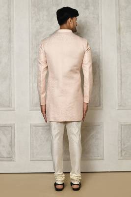 Rose gold anghrakha pattern work indo western 3