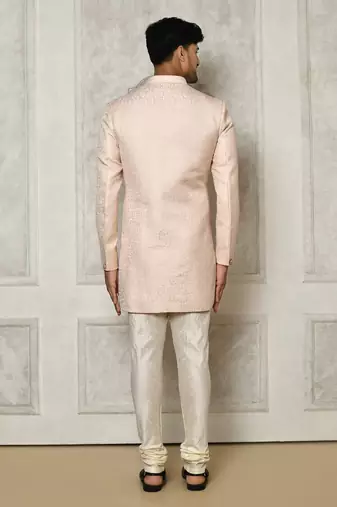 Rose gold anghrakha pattern work indo western