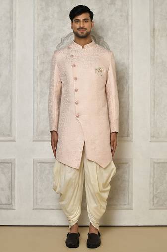 Rose gold anghrakha pattern work indo western