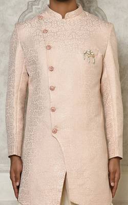 Rose gold anghrakha pattern work indo western 2