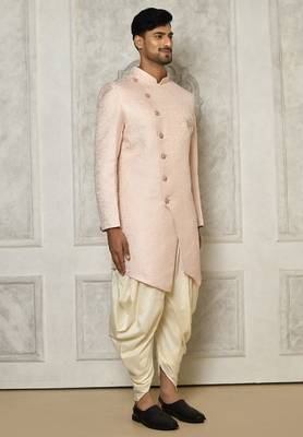 Rose gold anghrakha pattern work indo western 4