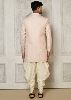 Rose gold anghrakha pattern work indo western 5