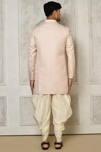 Rose gold anghrakha pattern work indo western