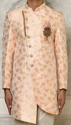 Baby pink anghrakha pattern work indo western 2