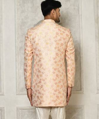 Baby pink anghrakha pattern work indo western 5