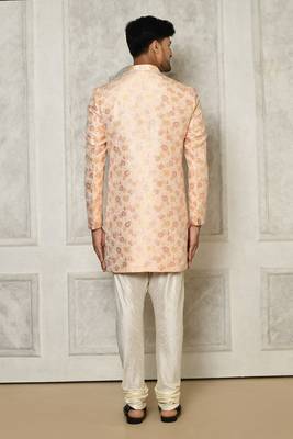 Baby pink anghrakha pattern work indo western 4