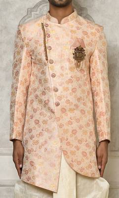Baby pink anghrakha pattern work indo western 2