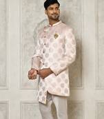 Rose gold anghrakha pattern work indo western