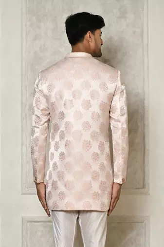 Rose gold anghrakha pattern work indo western