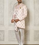 Rose gold anghrakha pattern work indo western