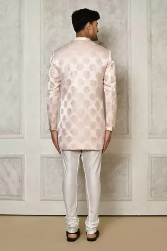 Rose gold anghrakha pattern work indo western