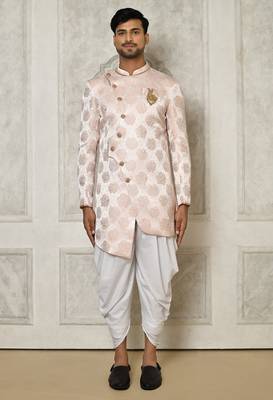 Rose gold anghrakha pattern work indo western 2