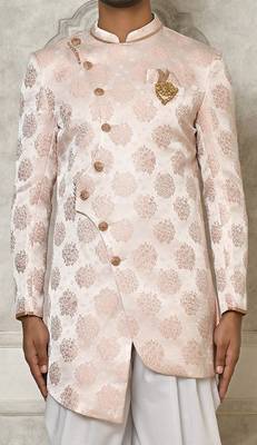 Rose gold anghrakha pattern work indo western 3