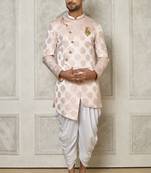 Rose gold anghrakha pattern work indo western